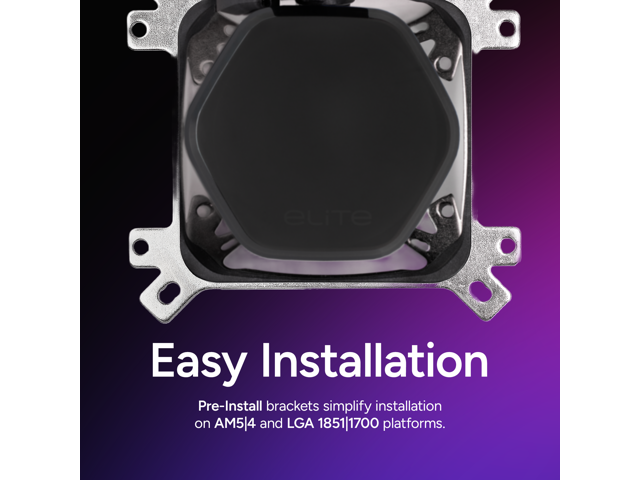 Cooler Master Elite Liquid 240 ARGB AIO Liquid CPU Cooler (Black) - image 4