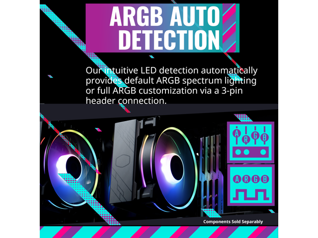 Cooler Master - Hyper 212 Halo 120mm CPU Cooling Fan with Gen 2 RGB Lighting - Black Edition - image 5