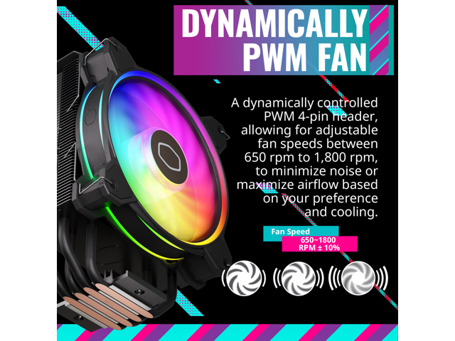 Cooler Master - Hyper 212 Halo 120mm CPU Cooling Fan with Gen 2 RGB Lighting - Black Edition - image 11
