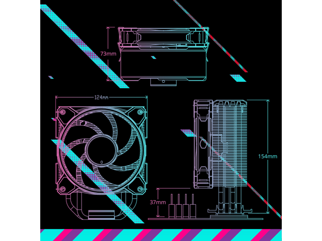 Cooler Master - Hyper 212 Halo 120mm CPU Cooling Fan with Gen 2 RGB Lighting - Black Edition - image 12