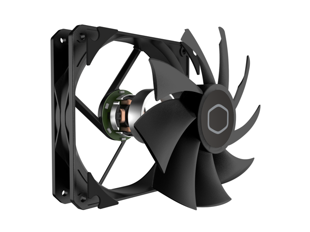 Cooler Master MF120 Lite Black Case Liquid Cooler Air Cooler Fan, 120mm Fan, Dynamic PWM 1,750 RPM, Air Balance Blades, Hybrid PBT Frame