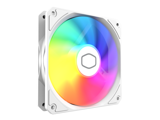 Cooler Master MF120 Lite White PC Case Liquid Cooler Air Cooler Fan, 120mm aRGB lighting, Dynamic PWM 1,750 RPM, Air Balance Blades, Hybrid PBT...