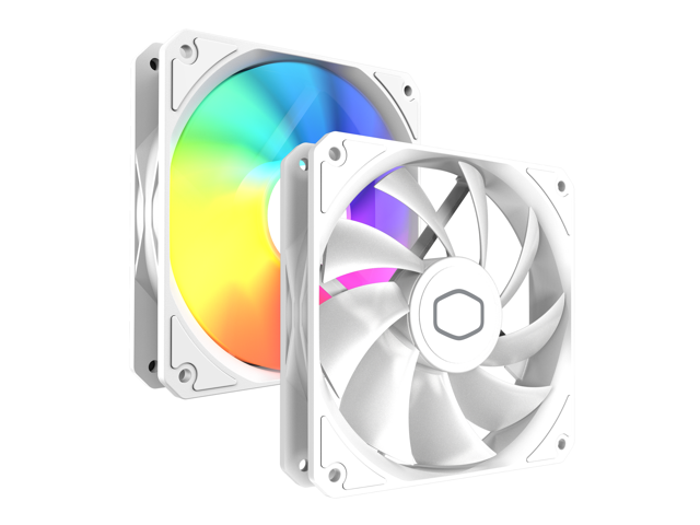 Cooler Master MF120 Lite White PC Case Liquid Cooler Air Cooler Fan, 120mm aRGB lighting, Dynamic PWM 1,750 RPM, Air Balance Blades, Hybrid PBT...