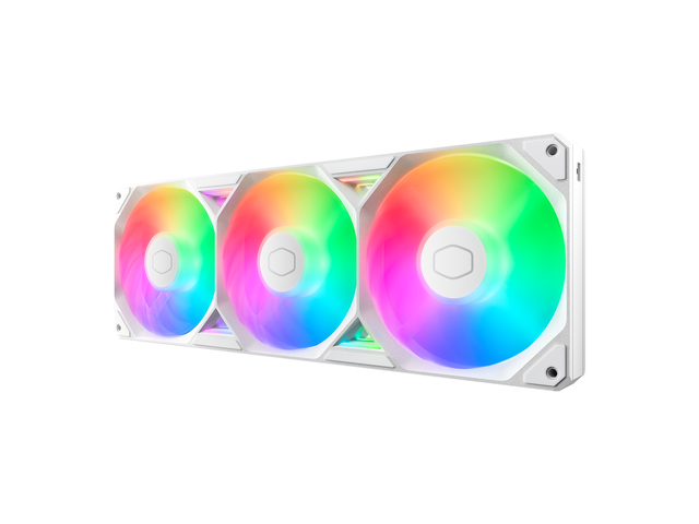 Cooler Master White Single-Frame aRGB PC Case Liquid Cooler Fan, 360mm, Single Modular Cable, PWM 2,050 RPM, Air Balance Blades, Loop Dynamic...