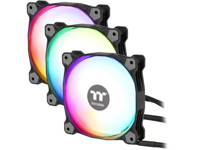 Thermaltake Pure Plus 12 RGB TT Premium Edition 120mm Software Enabled Circular 9 Controllable LEDs PWM Case/Radiator Fan - Triple Pack.
