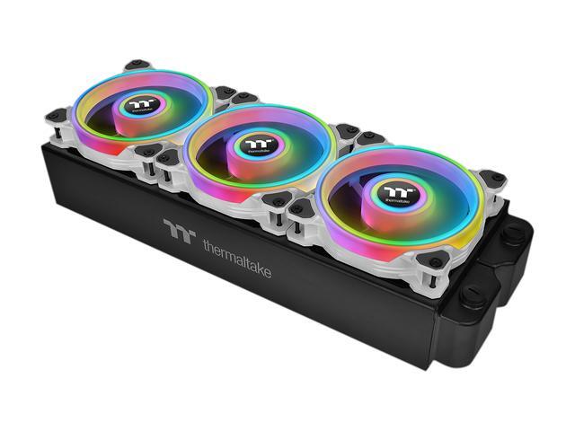 Thermaltake Riing Quad CL-F101-PL14SW-B RGB LED Radiator Fan White 3 Pack