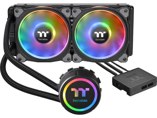Thermaltake Floe DX 240 Dual Riing Duo 16.8 Million Colors RGB 36 LED LGA2066 AM4 Ready Intel/AMD Liquid Cooling All-in-One CPU Cooler.