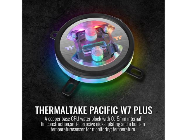 Thermaltake W7 Plus, RBG Software Enabled (TT RGB Plus/Alexa/Razer Chroma), AMD (AM4)/Intel (LGA 1200), Built-in Temp Sensor CPU Water Block...