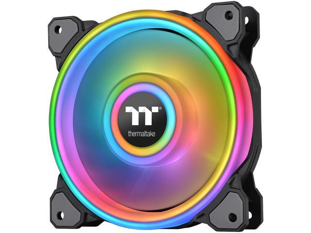 Thermaltake Riing Quad 140mm 16.8 Million RGB Color (Alexa, Razer Chroma) Software Enabled 4 Light Rings 54 Addressable LED 9 Blades Hydraulic.