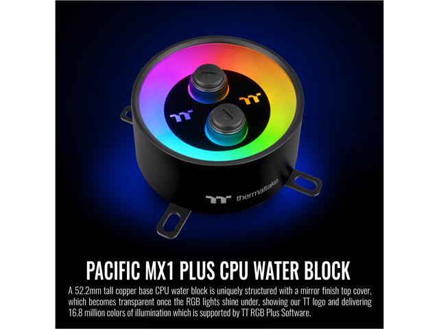 Thermaltake MX1 Plus, RBG Software Enabled (TT RGB Plus/Alexa/Razer Chroma), AMD (AM4)/Intel (LGA 1200), Built-in Temp Sensor CPU Water Block ...