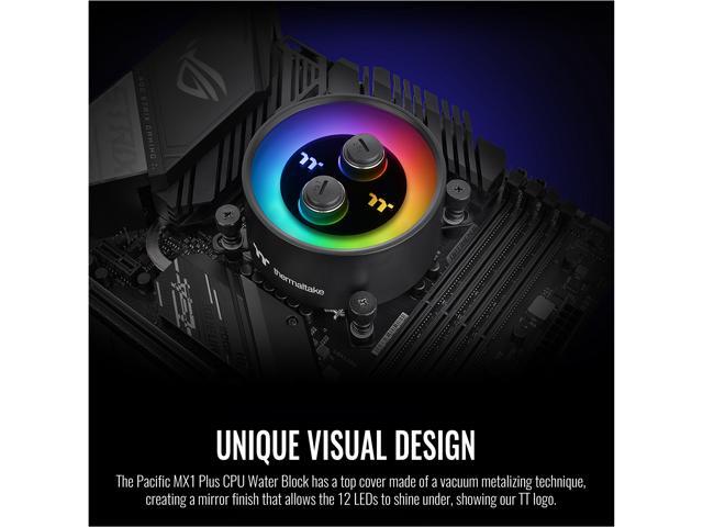 Thermaltake MX1 Plus, RBG Software Enabled (TT RGB Plus/Alexa/Razer Chroma), AMD (AM4)/Intel (LGA 1200), Built-in Temp Sensor CPU Water Block ...