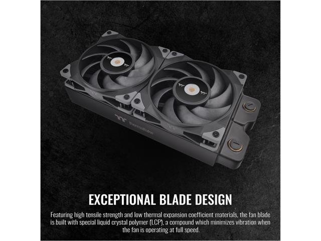 Thermaltake TOUGHFAN 14 Black PWM 500 - 2000 RPM Controlled High Static Pressure 140mm Circular Radiator Fan with Anti-Vibration Mounting System...