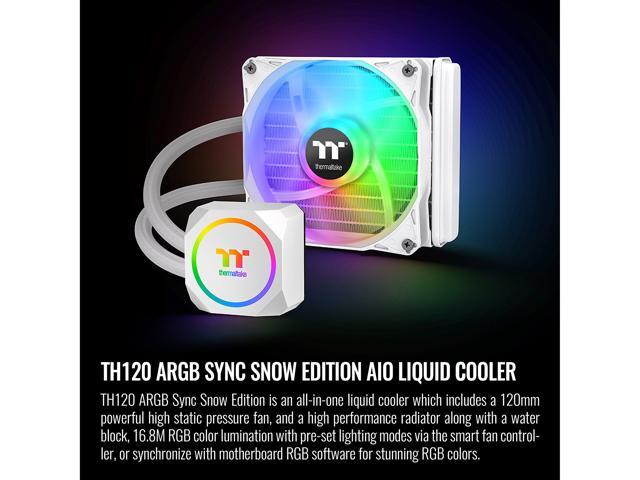 Thermaltake TH120 ARGB Motherboard Sync Snow Edition Intel LGA1700 Ready /AMD All-in-One Liquid Cooling System 120mm High Efficiency Radiator CPU...