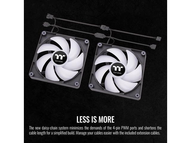 Thermaltake CT140 ARGB Sync PC Cooling Fan (2-Fan Pack), 5V Motherboard Sync, 16.8 Million Colors 9 Addressable LEDs, 140 mm Hydraulic Bearing...
