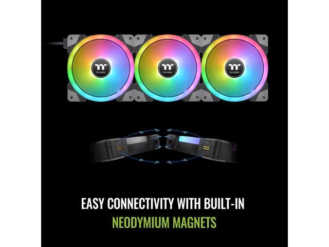 Thermaltake SWAFAN EX 14 RGB PC Cooling Fan, 500 ~ 2000 RPM, Magnetic Connection, Reversable Blades, controller included, CL-F144-PL14SW-A