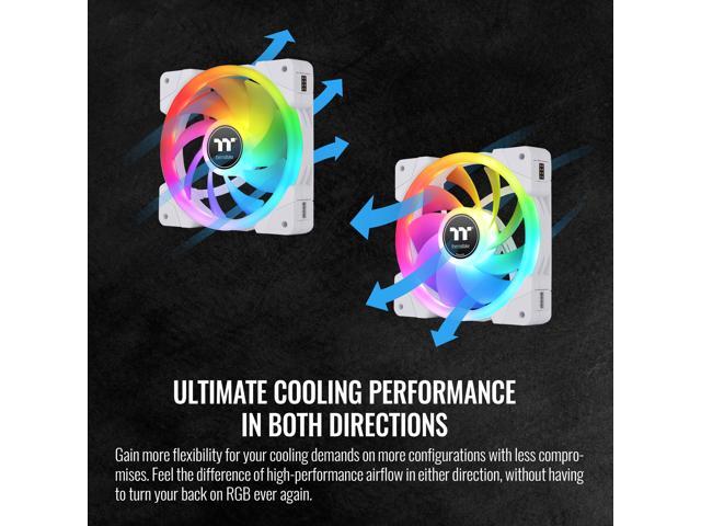 Thermaltake SWAFAN EX 12 RGB PC Cooling Fan White, 500 ~ 2000 RPM, Magnetic Connection, Reversable Blades, Controller included, CL-F161-PL12SW-A