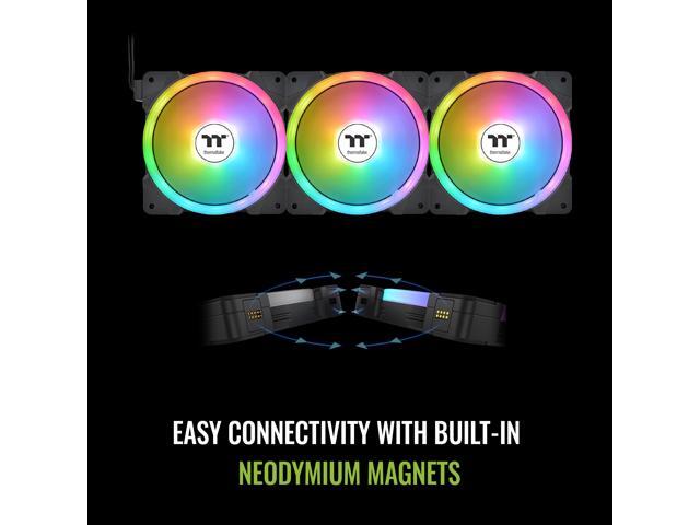 Thermaltake - SWAFAN EX12 ARGB Sync 120mm Computer Case Cooling Fan TT Premium Edition (3-Pack) - Black - image 4