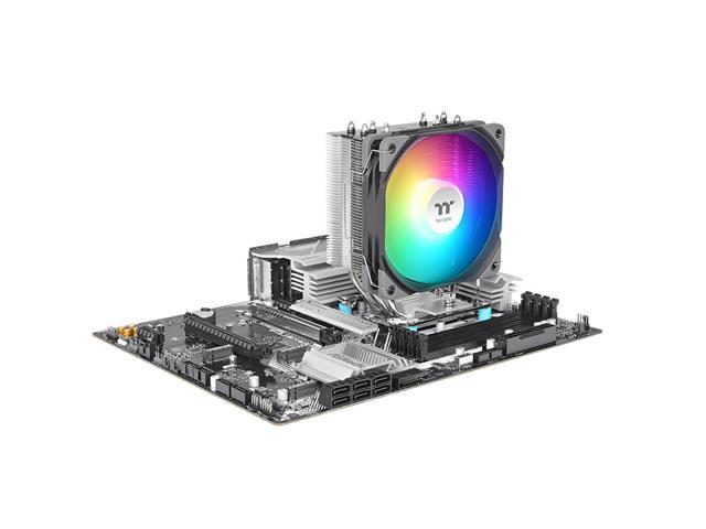 Thermaltake UX400 ARGB CPU Cooler; 4xØ6mm Copper Heatpipes; 120mm PWM Fan; 700~1800 RPM; Intel/AMD Compatible; Single Tower; 240W TDP; Black;...