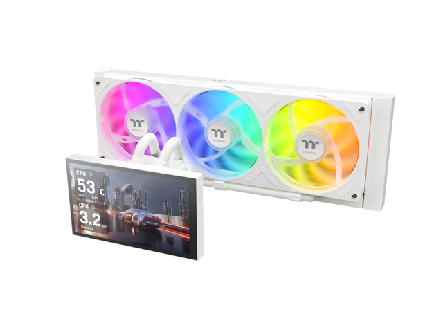 Thermaltake ST360 Ultra ARGB CPU Liquid Cooler with Detachable Display Snow CL-W494-PL12SW-A