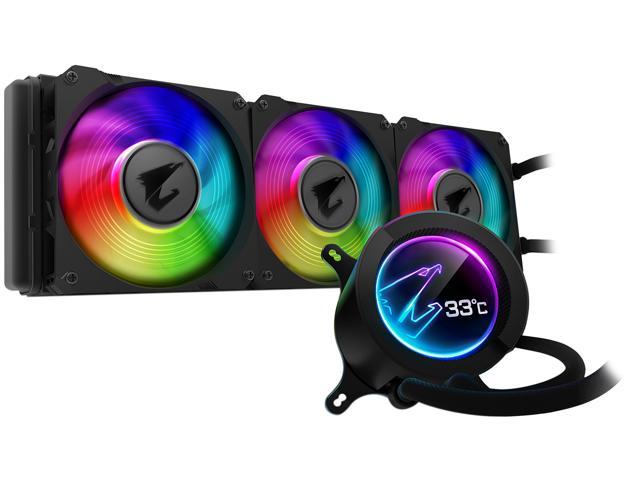 AORUS RGB Liquid Cooler 360, 360mm Radiator, Triple 120mm Windforce PWM Fans, Customizable Full Color LCD Display, Advanced RGB Lighting and.