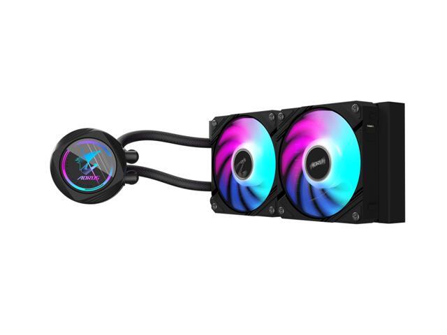AORUS WATERFORCE II 240 Liquid CPU Cooler, 240mm Radiator with 2x 120mm low noise ARGB Fans, compatible with Intel LGA1700, 1851 and AMD AM5...