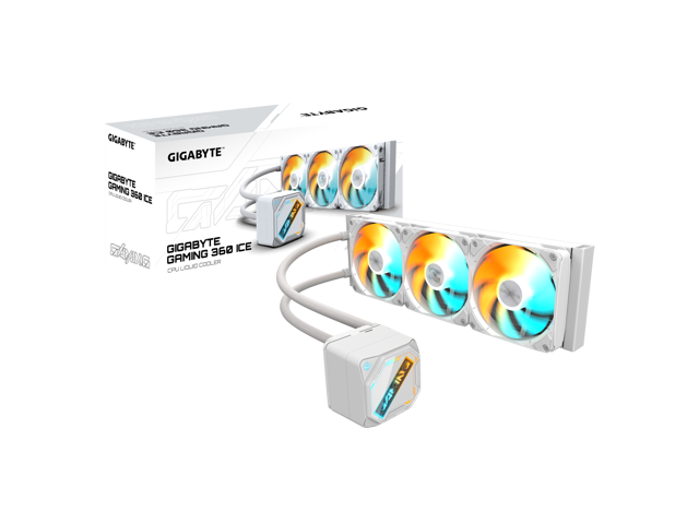 GIGABYTE GAMING 360 ICE liquid CPU Cooler, 360mm Radiator with 3x 120mm low noise ARGB Fans, compatible with Intel LGA 1851, 1700, 115X, 1200, and...