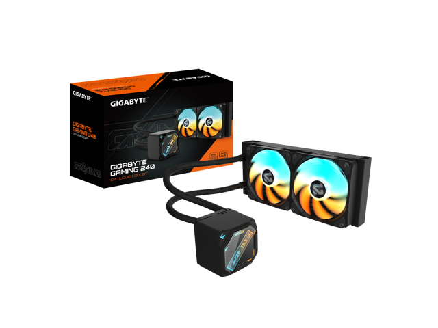 GIGABYTE GAMING 240 liquid CPU Cooler, 240mm Radiator with 2x 120mm low noise ARGB Fans, compatible with Intel LGA 1851, 1700, 115X, 1200, and AMD...