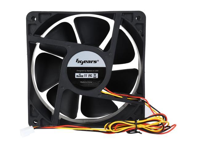 Bgears b-Blaster 120x38mm 2 ball bearing High Speed 4500 RPM High Airflow 218 CFM 3pin 3wire 12VDC fan.