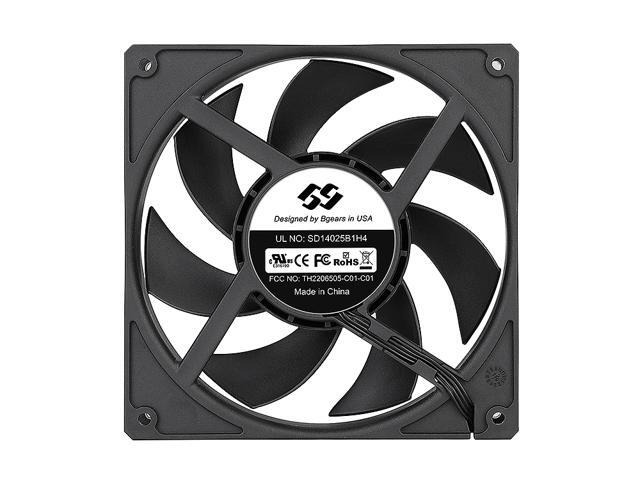 Bgears b-BlasterPWM 140mm 2 ball bearing PWM fan with speed range from 600 to 3000 RPM AirFlow 168 CFM 4pin 4wire PWM 12VDC fan.
