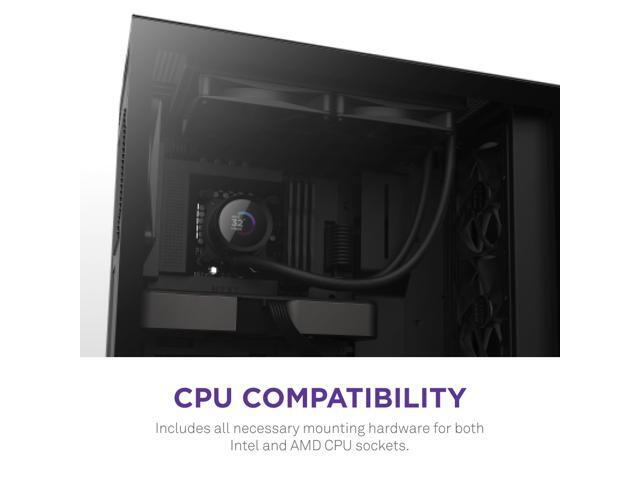 NZXT - Kraken 280mm Radiator CPU Liquid Cooler (2 x 140mm F Fans) with 1.54" LCD Display - Black - image 9