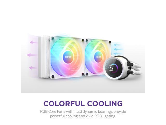 NZXT - Kraken RGB 360mm Radiator CPU Liquid Cooler (3 x 120mm Core Fans) with RGB Controller and 1.54" LCD Display - White - image 6
