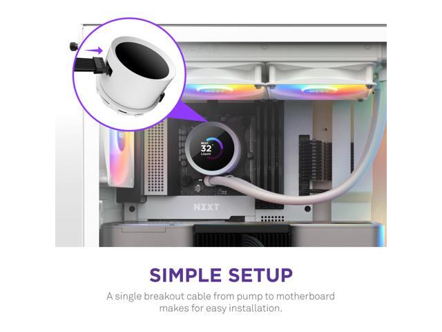 NZXT - Kraken RGB 360mm Radiator CPU Liquid Cooler (3 x 120mm Core Fans) with RGB Controller and 1.54" LCD Display - White - image 7