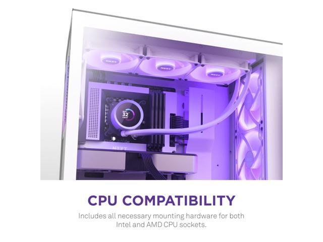 NZXT - Kraken RGB 360mm Radiator CPU Liquid Cooler (3 x 120mm Core Fans) with RGB Controller and 1.54" LCD Display - White - image 9