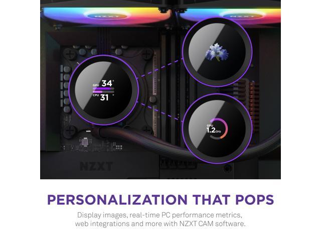 NZXT Kraken RGB 360mm - RL-KR360-B1- AIO RGB CPU Liquid Cooler - LCD Display - 3 x F120RGB Core Fans Radiator Fans Black LGA 1851/ 1700 / AM5...