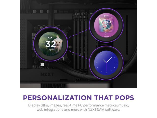NZXT Kraken Elite 360mm - RL-KN36E-B1 - AIO CPU Liquid Cooler - Customizable LCD Display - 3 x F120P Static Pressure Fan Radiator Fans LGA...