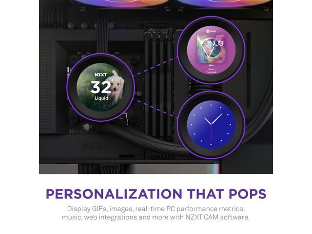 NZXT Kraken Elite RGB 240mm - RL-KR24E-B1 - RGB AIO CPU Liquid Cooler - Customizable LCD Display - 2 x F120RGB Core Fans Radiator Fans Black LGA...
