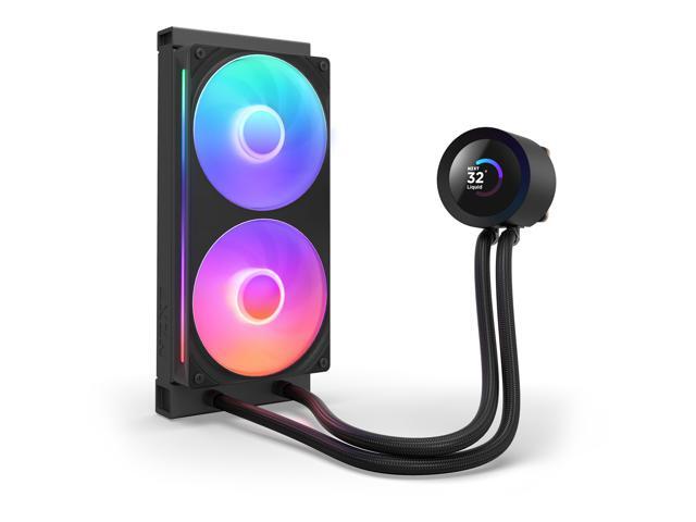 NZXT - Kraken Plus RGB 240mm Radiator CPU Liquid Cooler (1 x F240 RGB Core single-frame fan) with 1.54" Square LCD - Black - image 6