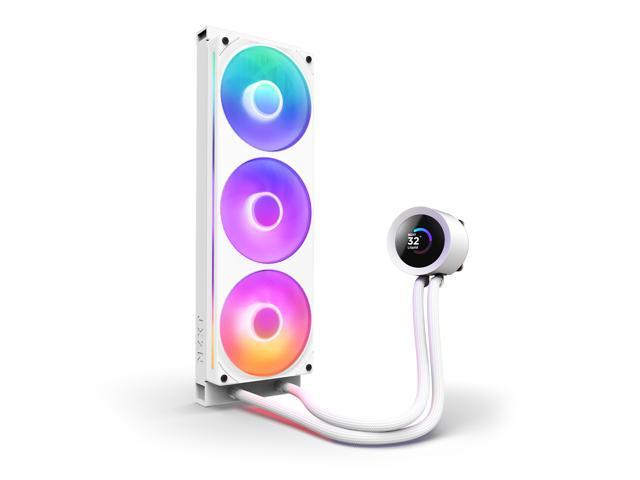 NZXT - Kraken Plus RGB 360mm Radiator CPU Liquid Cooler (1 x F360 RGB Core single-frame fan) with 1.54" Square LCD - White - image 6
