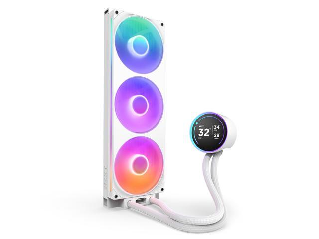 NZXT - Kraken Elite RGB 420mm Radiator (1x F420 RGB Core Single-Frame Fan) AIO Liquid Cooler with 2.72" IPS LCD - White - image 4