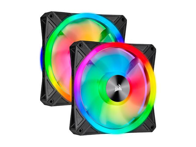 CORSAIR QL Series, iCUE QL140 RGB, 140mm RGB LED Fan, Dual Pack with Lighting Node CORE, CO-9050100-WW