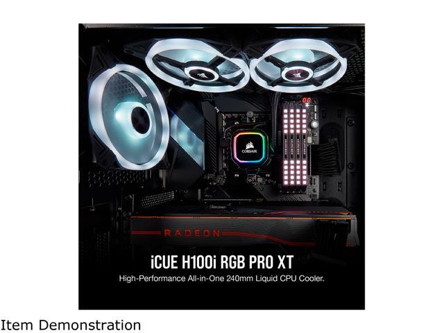 CORSAIR iCUE H100i RGB PRO XT, 240mm Radiator, Dual 120mm PWM Fans, Software Control, Liquid CPU Cooler, CW-9060043-WW LGA 1700 Compatible