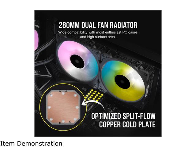 Corsair Hydro Series, iCUE H115i ELITE CAPELLIX, 280mm Radiator, Dual ML140 RGB PWM Fans, Powerful iCUE Software, Liquid CPU Cooler LGA 1700...
