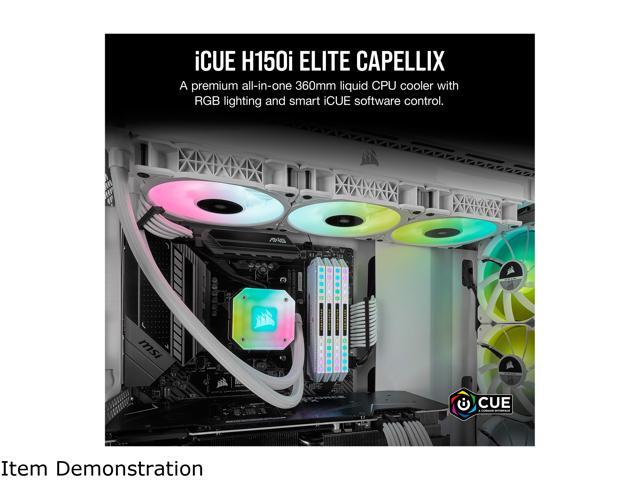 CORSAIR iCUE H150i ELITE CAPELLIX Liquid CPU Cooler LGA 1700 Compatible - White