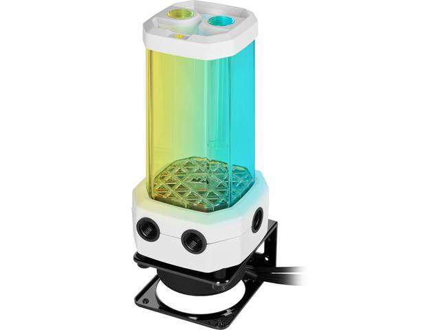CORSAIR Hydro X Series XD5 RGB Pump/Reservoir Combo - White - D5 PWM Pump - 330ml Reservoir - Ten Individually Addressable RGB LEDs - Temperature.