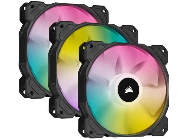 CORSAIR iCUE SP120 RGB ELITE Performance 120mm PWM Triple Fan Kit with iCUE Lighting Node CORE, CO-9050109-WW