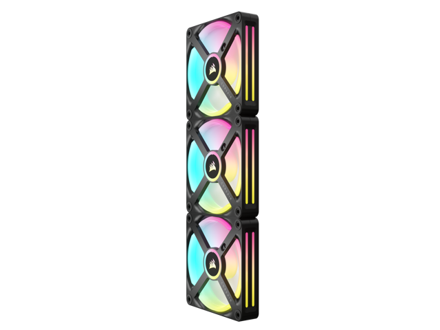 CORSAIR - iCUE LINK QX120 RGB 120mm PWM Computer Case Fan with iCUE LINK System Hub Kit (3-pack) - Black - image 3