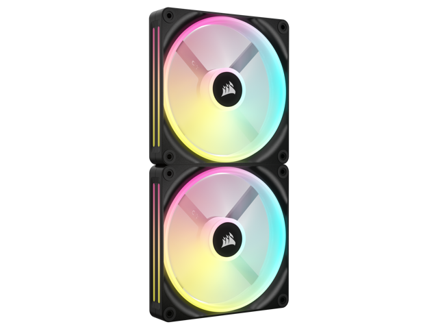 CORSAIR - iCUE LINK QX140 RGB 140mm PWM Computer Case Fan with iCUE LINK System Hub Kit (2-pack) - Black - image 2