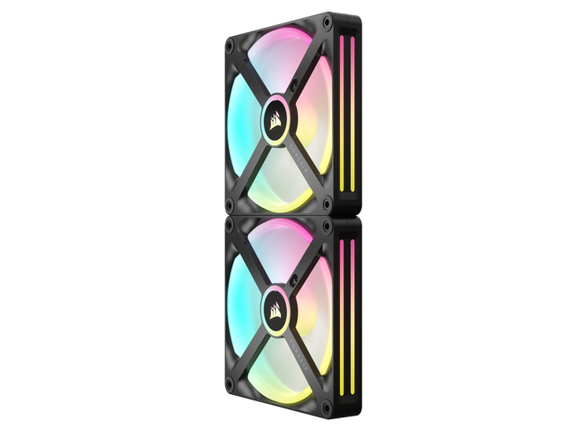 CORSAIR - iCUE LINK QX140 RGB 140mm PWM Computer Case Fan with iCUE LINK System Hub Kit (2-pack) - Black - image 3