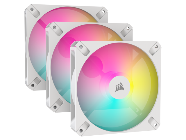 CORSAIR AR120 RGB White 120mm ARGB-compatible Fan, Triple Pack