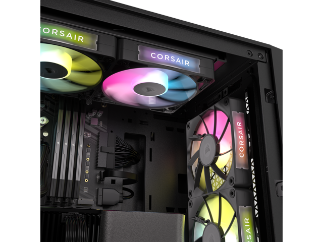 CORSAIR - iCUE LINK RX120 RGB 120mm PWM Computer Case Fan Starter Kit (3-pack) - Black - image 9